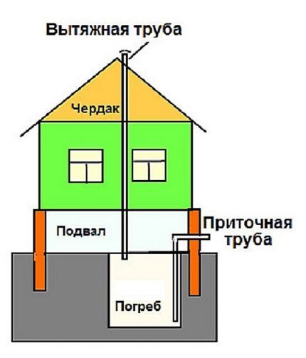 Устройство вентиляции погреба с одной и двумя трубами: обзор важных технических аспектов Вывод вытяжного воздуховода