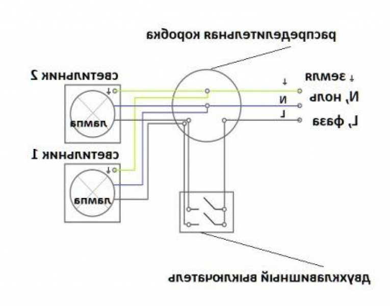 Подключение люстры к двойному выключателю: схемы + правила монтажа Подключение люстры к двойному выключателю: схемы + правила монтажа